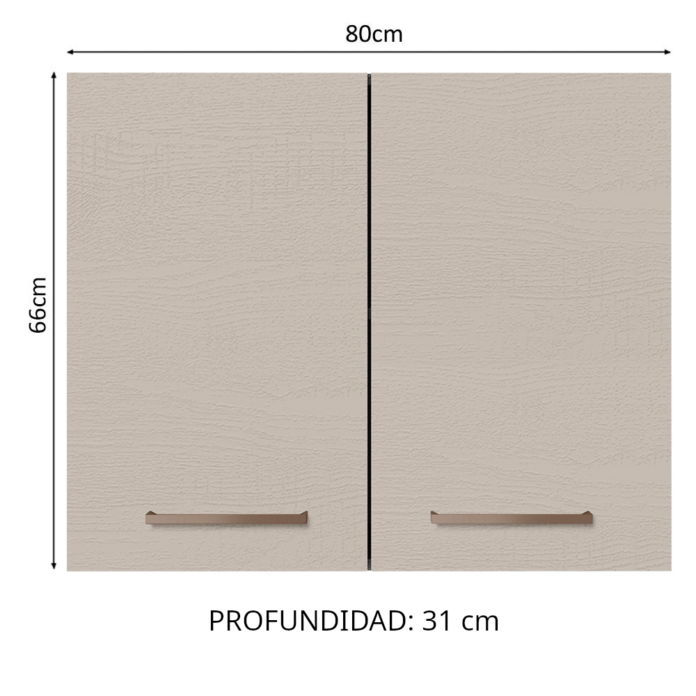 Alacena 80 cm 2 Puertas Marrón/Crema Agata Madesa