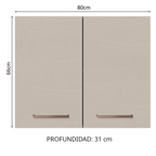 Alacena 80 cm 2 Puertas Marrón/Crema Agata Madesa