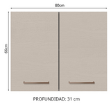 Alacena 80 cm 2 Puertas Marrón/Crema Agata Madesa