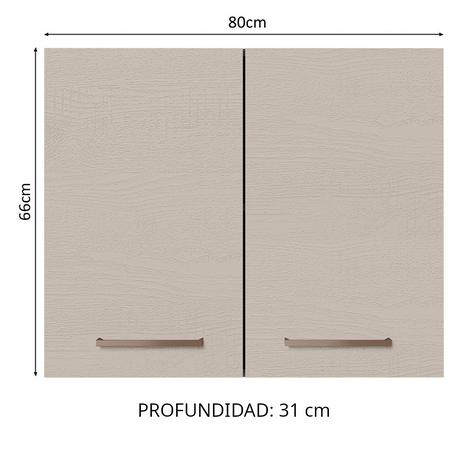 Alacena 80 cm 2 Puertas Marrón/Crema Agata Madesa