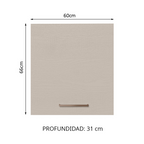 Gabinete Superior 60 cm 1 Puerta Marrón/Crema Agata Madesa