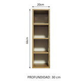 Gabinete Superior Botellero con 4 nichos 20 cm para Cocina Glamy, Agata Marrón