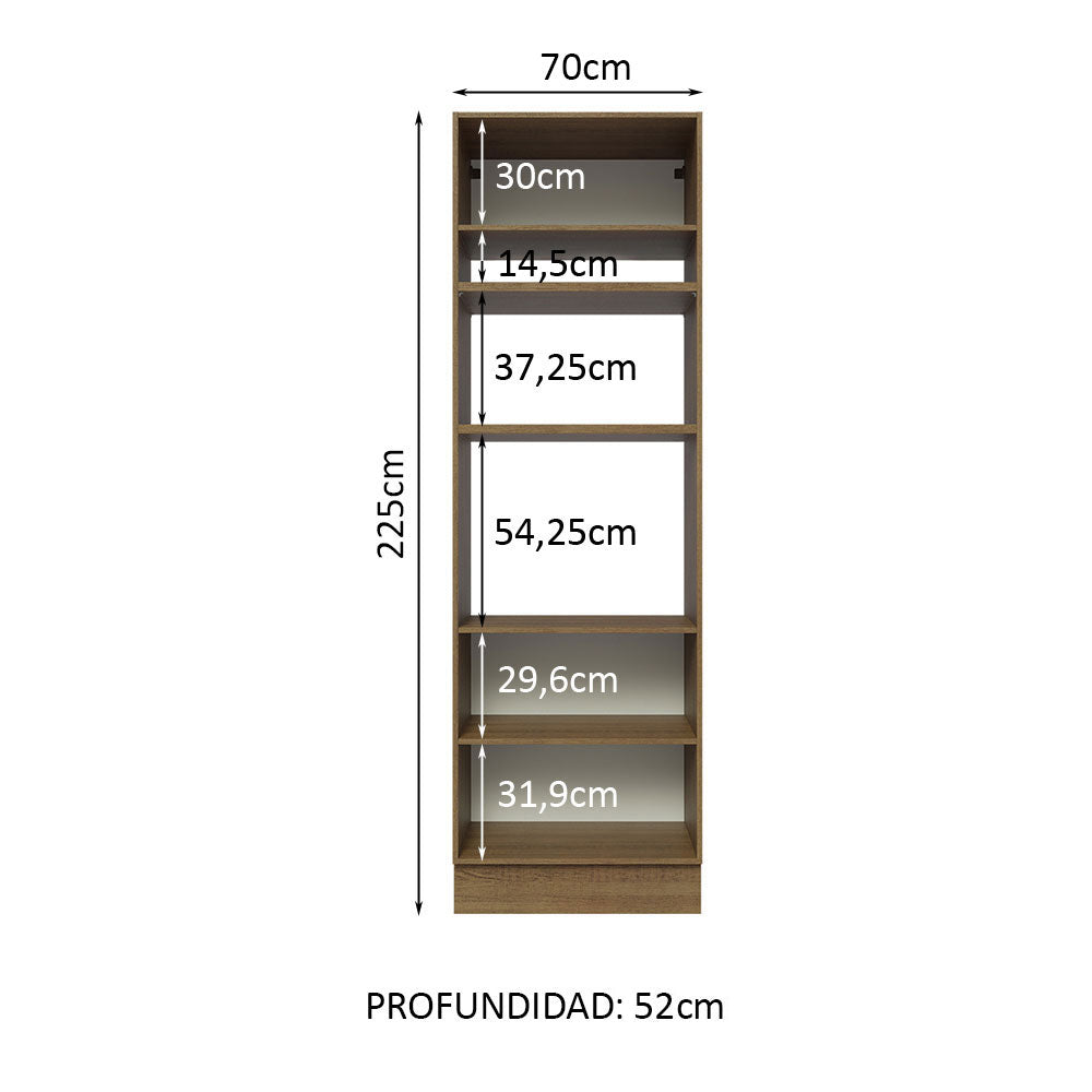 Mueble de Cocina para Horno 70 cm 3 Puertas Glamy Marrón/Blanco