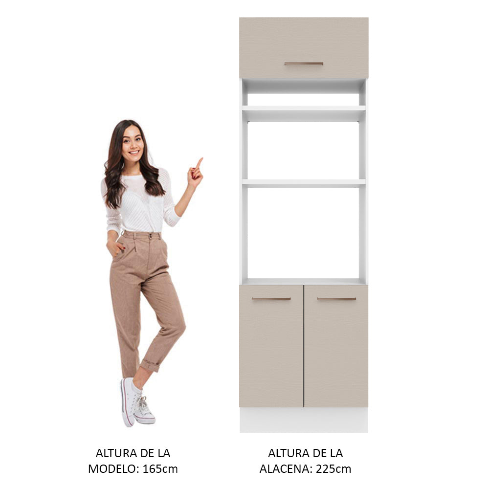 Mueble para Horno 70 cm 3 Puertas Blanco/Crema Agata Madesa