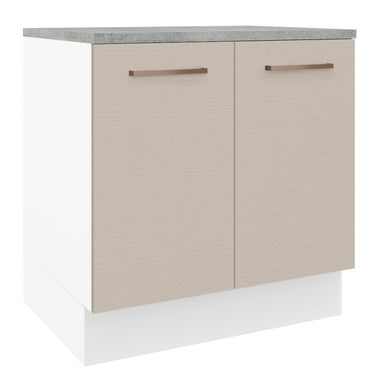 Gabinete Bajo 80 cm 2 Puertas Blanco/Crema Agata Madesa