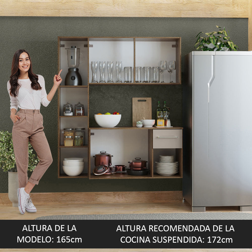 Mueble de Cocina Compacto 120cm Marron/Crema Easy Madesa