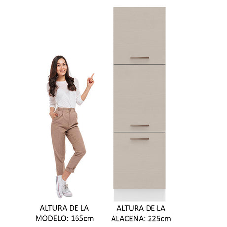 Mueble Despensa 60 cm 3 Puertas Blanco/Crema Agata Madesa