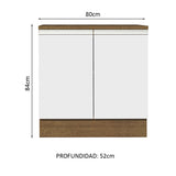 Mueble de Cocina Madesa Glamy 80 cm 2 Puertas Marron/Blanco