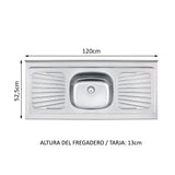 Cocina Integral con Fregadero 180cm Glamy 13 Marrón/Blanco