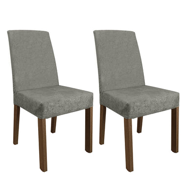 Kit 2 Sillas de Comedor Marrón/Silver Madesa