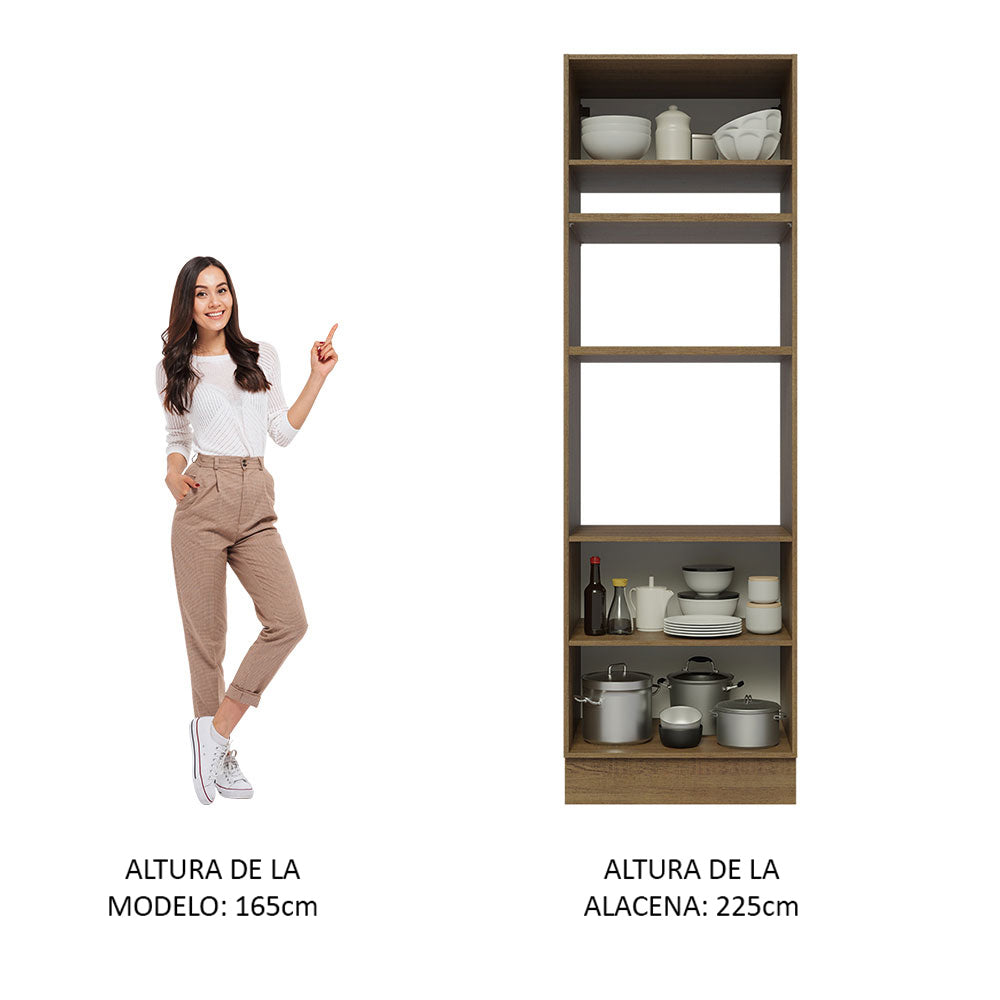 Mueble de Cocina para Horno 70 cm 3 Puertas Glamy Marrón/Blanco