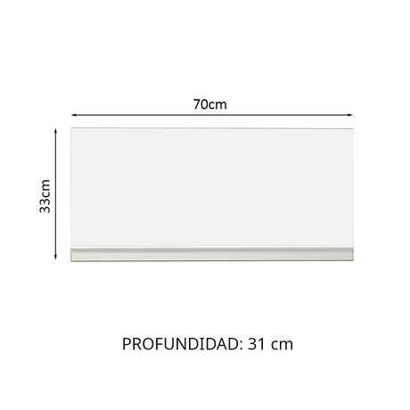 Alacena Madesa Glamy 70 cm 1 Puerta Basculante Marrón/Blanco