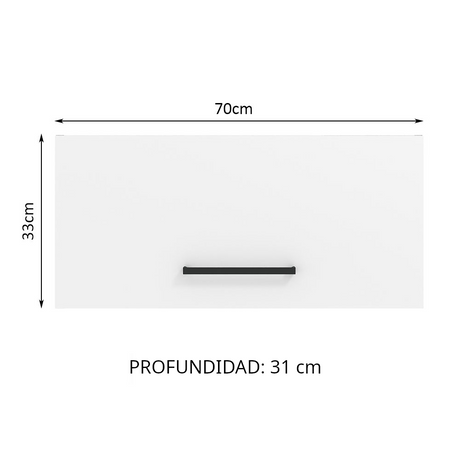 Alacena Madesa Agata 70 cm 1 Puerta Basculante Marrón/Blanco