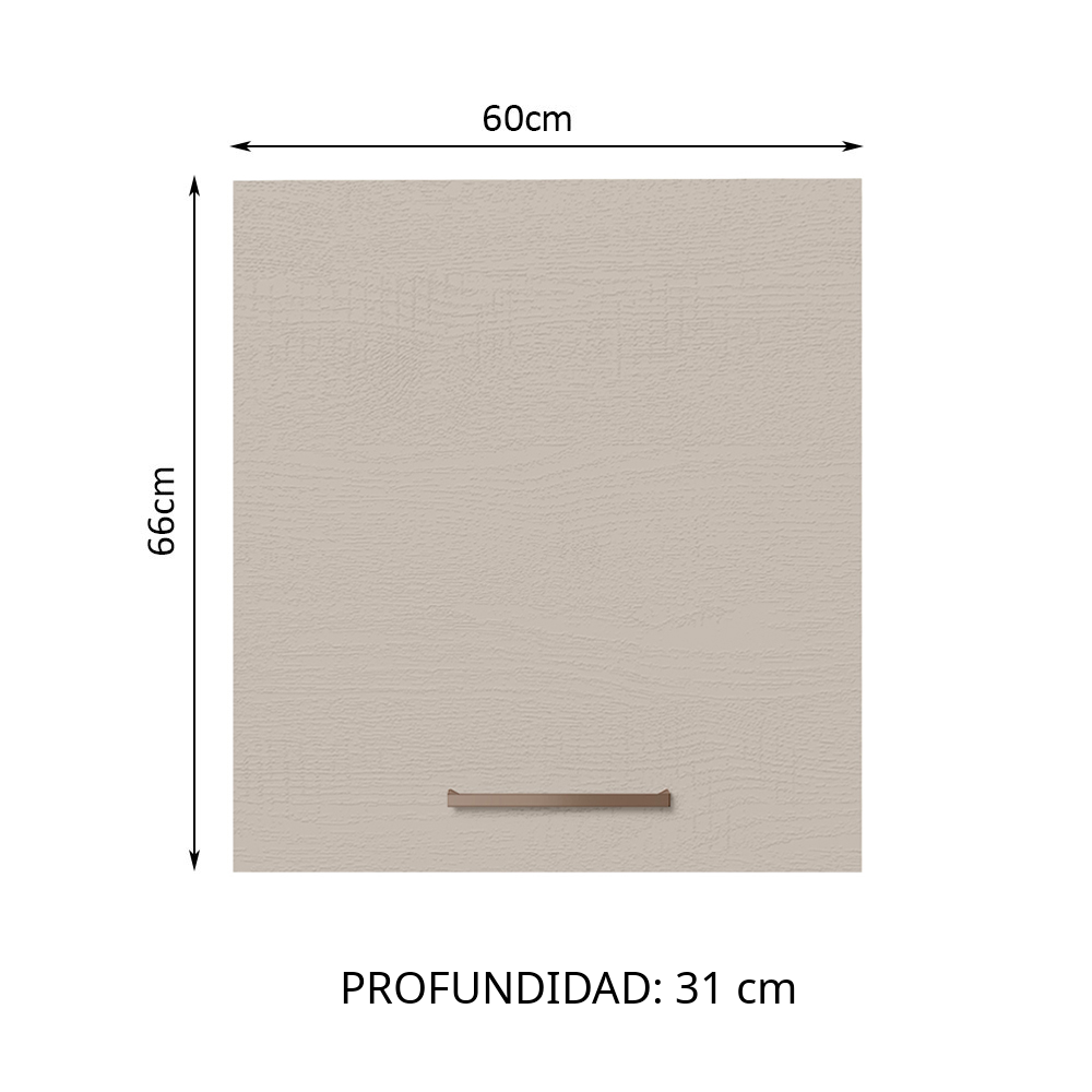 Gabinete Superior 60 cm 1 Puerta Blanco/Crema Agata Madesa
