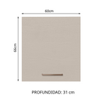 Gabinete Superior 60 cm 1 Puerta Blanco/Crema Agata Madesa