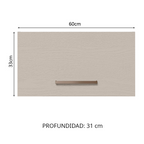 Alacena 60 cm 1 Puerta Basculante Blanco/Crema Agata Madesa