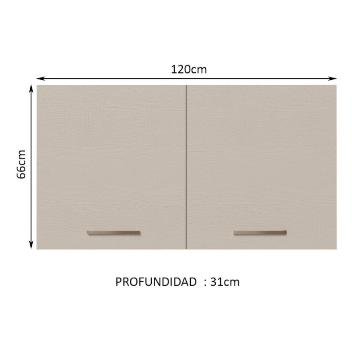 Alacena 120 cm 2 Puertas Blanco/Crema Agata Madesa