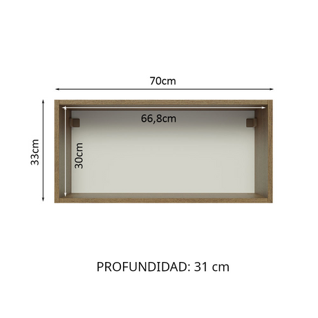 Alacena Madesa Glamy 70 cm 1 Puerta Basculante Marrón