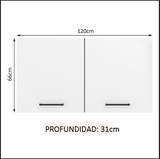 Gabinete Superior 120 cm 2 Puertas Agata Marron/Blanco