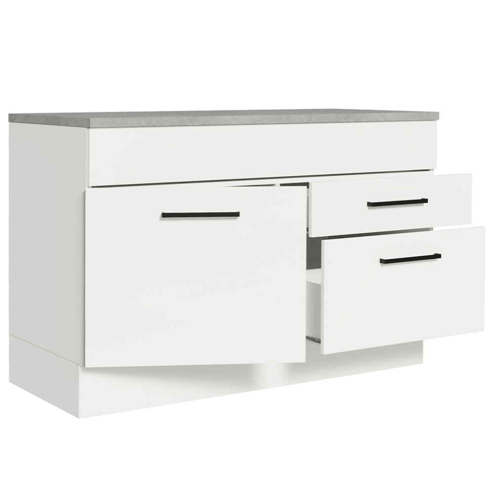 Gabinete Bajo 120 cm 1 Puerta 2 Cajones Blanco Agata Madesa