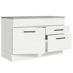 Gabinete Bajo 120 cm 1 Puerta 2 Cajones Blanco Agata Madesa