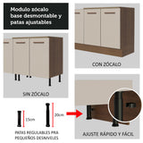 Mueble Integral Multiuso Garaje 80cm Marrón/Crema