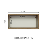 Alacena Madesa Glamy 70 cm 1 Puerta Basculante Marrón/Blanco