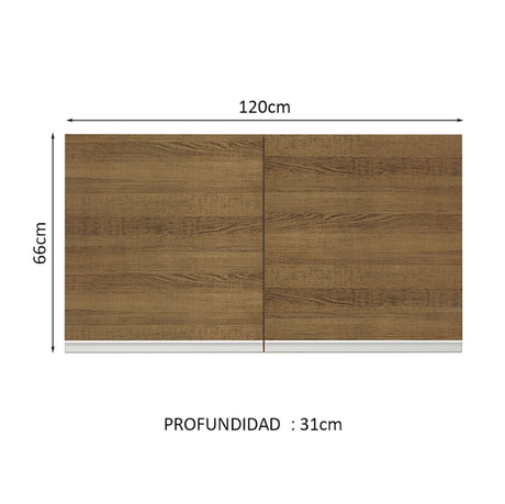 Alacena Madesa Glamy 120 cm 2 Puertas Marron