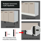 Gabinete Bajo 40 cm 3 Cajones Blanco/Crema Agata Madesa