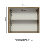 Gabinete Superior 80 cm 2 Puertas Marrón/Blanco Glamy Madesa