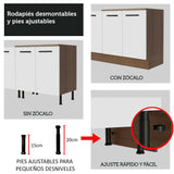 Mueble de Cocina para Horno Madesa Agata 70 cm 3 Puertas Marrón/Blanco