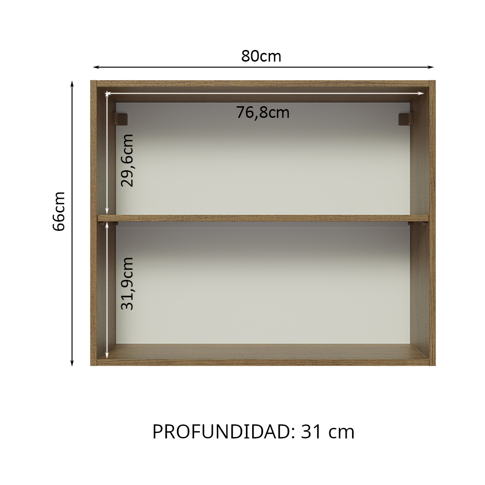 Alacena Madesa Glamy 80 cm 2 Puertas Marrón