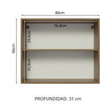 Alacena Madesa Glamy 80 cm 2 Puertas Marrón