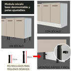 Gabinete Bajo Esquinero 94 cm 1 Puerta Blanco/Crema Agata Madesa