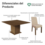 Juego de Comedor Mesa Encimera de Madera 8 Sillas Marrón/Imperial Doris