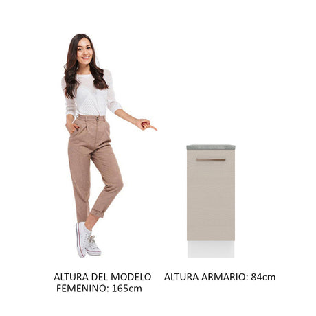 Mueble de Cocina 35 cm 1 Puerta Blanco/Crema Agata Madesa