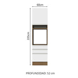 Mueble de Cocina para Horno Madesa Glamy 60 cm 1 Puerta y 3 Cajones Marrón/Blanco