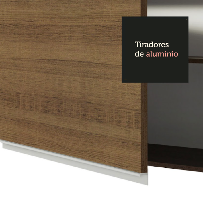 Gabinete Superior 120 cm 2 Puertas Con Vidrio Glamy  Marron