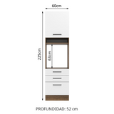 Mueble de Cocina para Horno Madesa Agata 60 cm 1 Puerta y 3 Cajones Marrón/Blanco