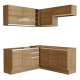 Cocina Integral Esquinera 349cm Marrón Glamy 01