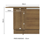 Gabinete Bajo Esquinero 94 cm 1 Puerta Marron Glamy Madesa
