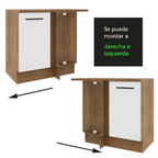Gabinete Bajo Esquinero 94 cm 1 Puerta Marron/Blanco Glamy Madesa