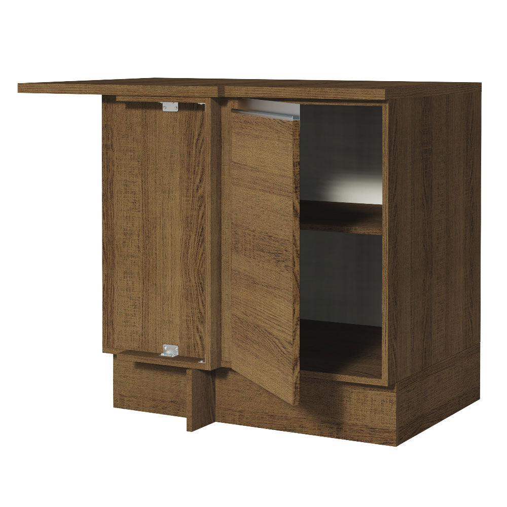 Gabinete Bajo Esquinero 102 cm 1 Puerta Marrón Glamy Madesa