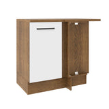 Mueble de Esquina Agata 1 Puerta 60 cm Profundidad (Con Encimera) Marrón/Blanco