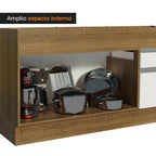 Gabinete Bajo para Fregadero 150 x 52 cm 2 Puertas 2 Cajones Sin Encimera Marrón/Blanco Glamy Madesa 01