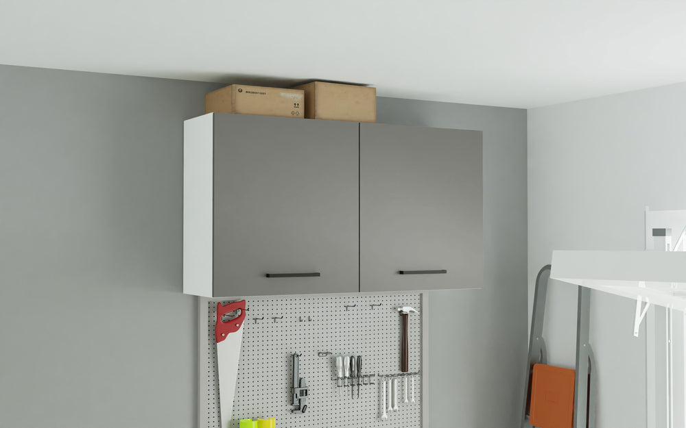 Gabinete Superior Multiuso 120 cm 2 Puertas Blanco/Gris Agata Madesa