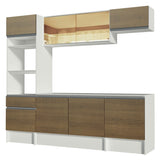 Cocina Integral 240cm Diamante Blanco/Marrón