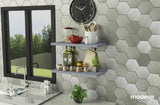 Kit 2 Repisas de Cocina 80 cm con Soporte Metálico Gris