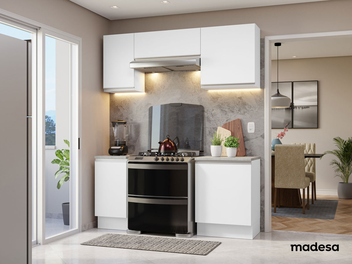 Cocina Compacta 180cm Blanco Glamy 12