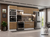 Cocina Integral 350cm Blanco/Marrón Glamy 01